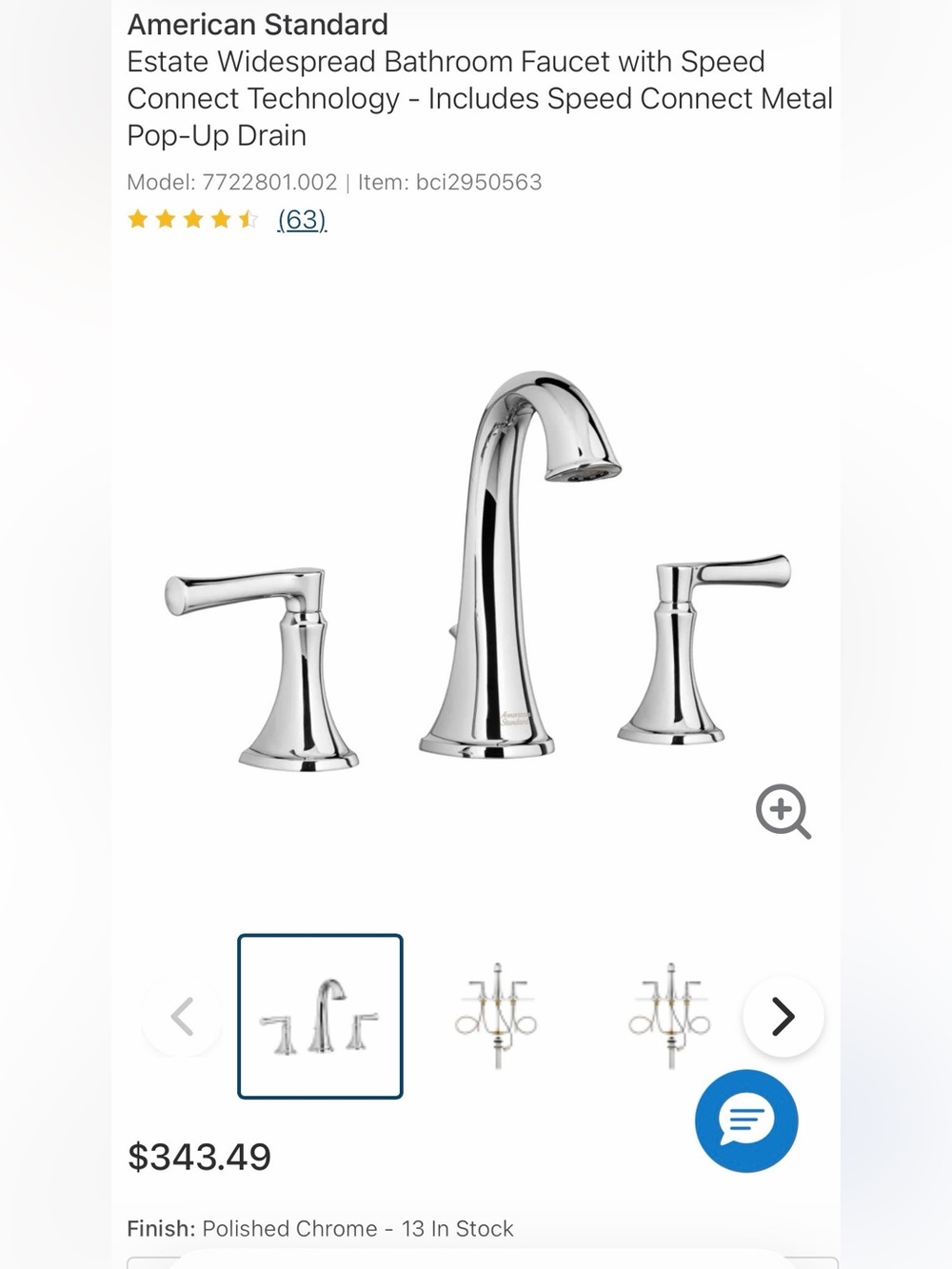 NEW $343 American Standard Estate Widespread Bathroom Faucet